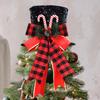 Candy Cane Tree Topper Sequins Candy Decorations Christmas Tree Top Hat For Indoor Outdoor Home Living Room Nursery