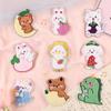 Original Embroidery Label Clothing Accessories Cute Plush Cartoon Animal Embroidery Sticker Patch Cloth Sticker