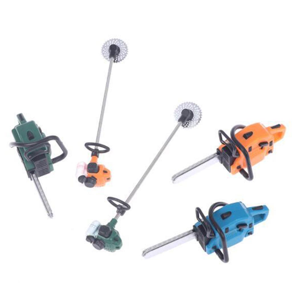 Маленькая газонокосилка для кукольного сада, демонстрационная миниатюрная бензопила, мебель для кукольного домика 1/12, украшения для кукольного домика