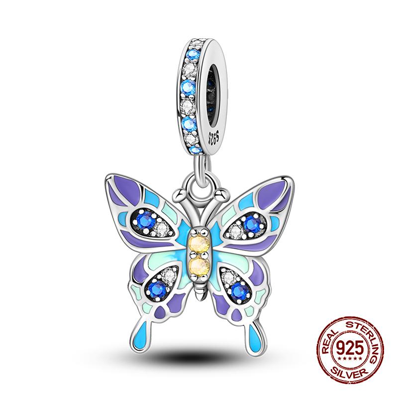 100% Стерлингового Серебра 925 Пчелы Бабочка Ежик Рыба Подвески Бусины Подходит Оригинальные Браслеты 925 DIY Ювелирные Изделия Подарки На День Рождения