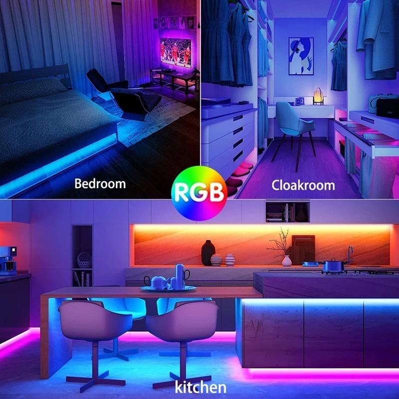 0,5 м, 1 м, 2 м, 3 м, 4 м, 5 м, 10 м, 20 м, светодиодная лента RGB 5050 SMD, гибкая лента, диодный свет для Рождества, праздника, свадьбы, дня рождения, домашнего декора спальни, 5 В постоянного тока