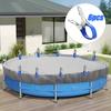 6pcs Durable Stainless Steel Pool Cover Clips with Blue Plastic Handles - Heavy-Duty, Windproof Spring Clips for Secure Ground Pool Covers
