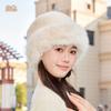Windproof Faux Fur Bucket Hat Elegant Warm Fisherman Hat Personality Ear Protection Hat  Ladies