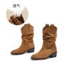 Retro pointed western cowboy boots 2025 autumn and winter new British style casual versatile short boots Maillard boots women