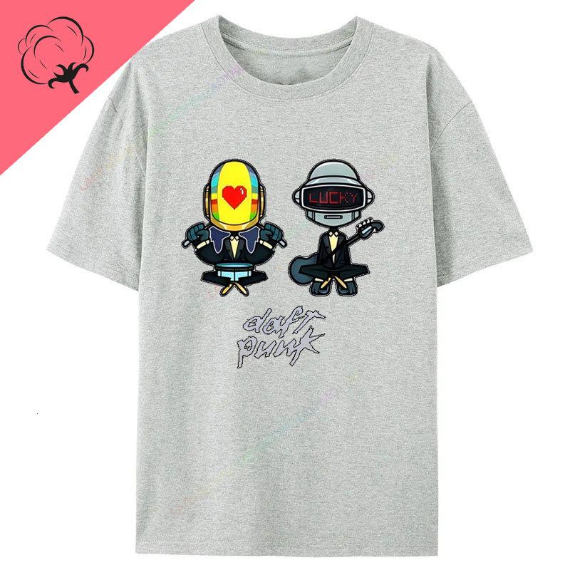Camisetas Daft Punk Graphic Tshirts Popular Fashion Music Lover Gift Punk Band Cotton Short Sleeve Print Unisex Clothing