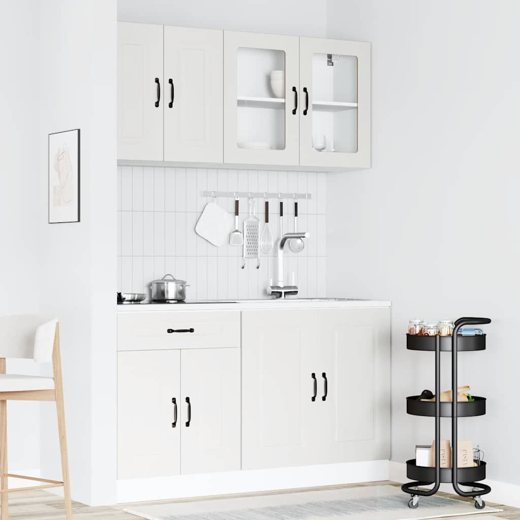4 Piece Kitchen Cabinet Set Kalmar White Wood Based Panel