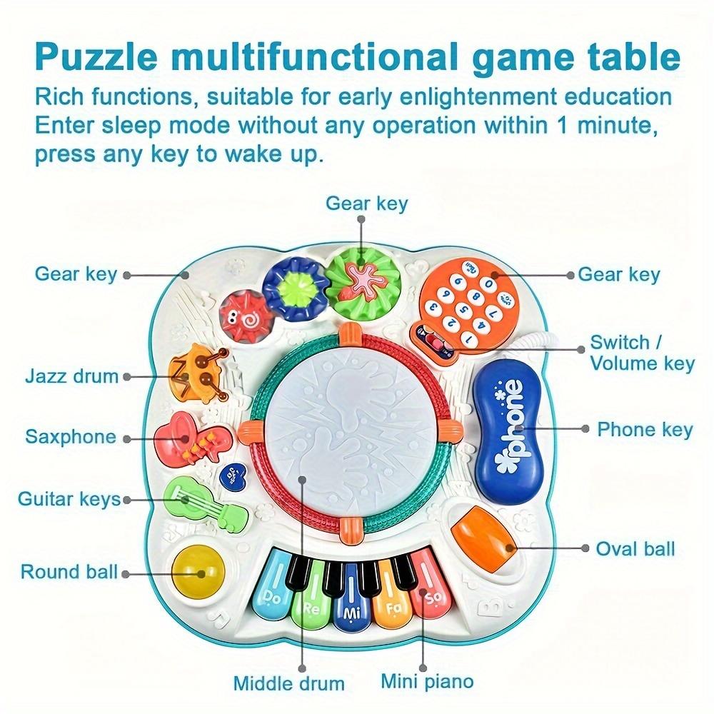 Многофункциональный музыкальный столик для раннего развития, детский обучающий столик, электрический звуковой и световой центр активности со съемным