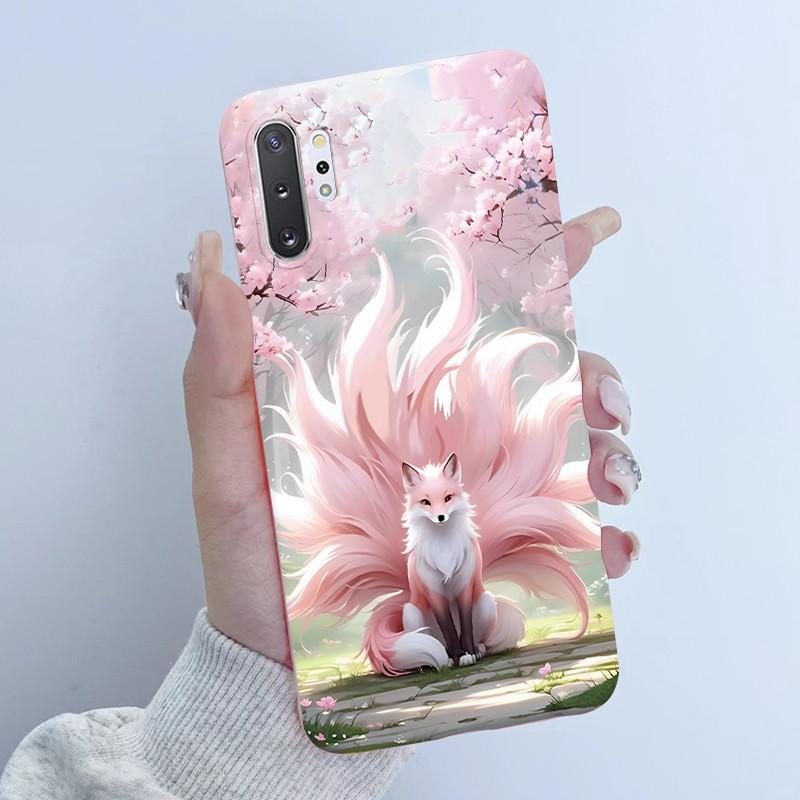 For Samsung Galaxy Note 10 Plus N970F N975F Phone Case Butterfly Flower Girl Design Soft Silicone TPU Back Housing Note10 Covers