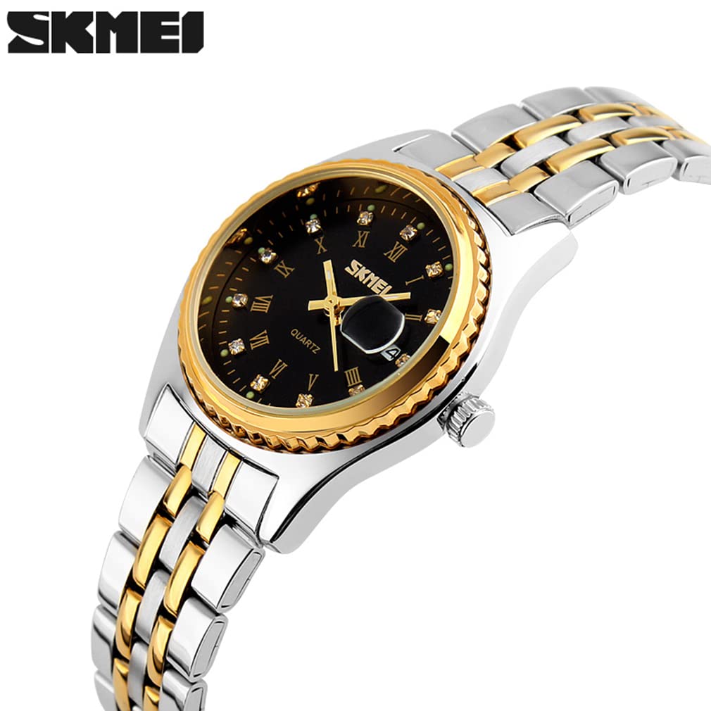Watch Gold Silver Stainless Steel Waterproof Business Classic Arm Watch Ladies Analog Quartz Brand Stylish Casual Simple Date Watch Luxury Gift Watch