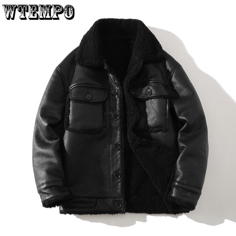 Men's Casual Lapel Single-breasted Fur Jacket Padded and Thickened To Keep Warm