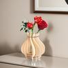 Wooden Puzzle Flower Vase with Stem Holder Heavy Duty DIY Building Block Flower Bouquet Display Stand Home Office Desktop Decoration