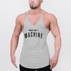 Muscleguys Mens Bodybuilding Round Neck Racerback Letter Printed Spaghetti Straps Tank Tops