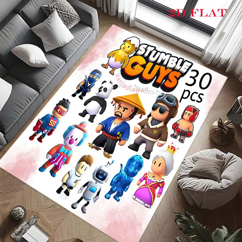 Stumble Guys Chaos Carpet Rug for Living Room Bedroom Home Sofa Decoration,Kids play Nonslip Floor Mat