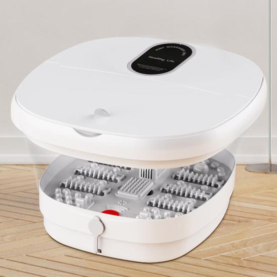 Складная ванна для ног с подогревом, красным светом, функцией таймера, контролем температуры, компактный размер, массажер для снятия стресса