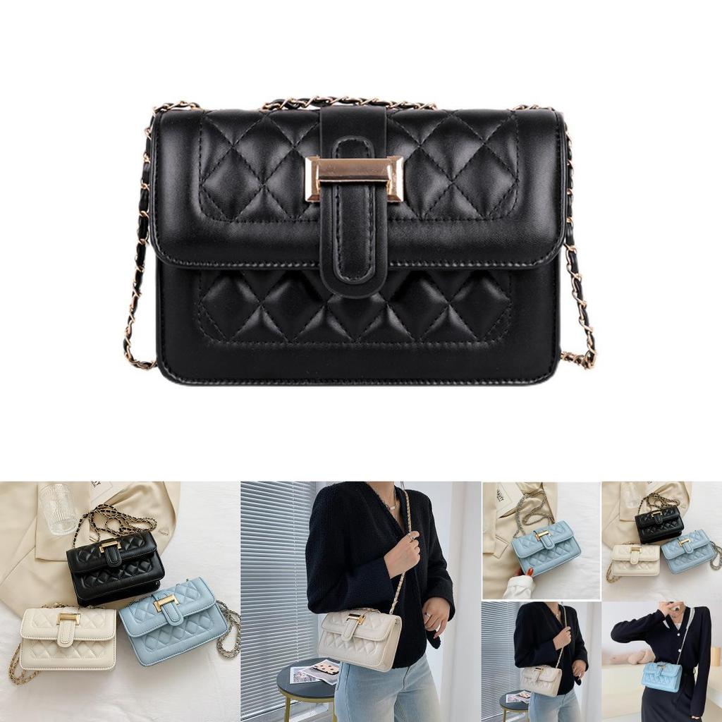 Trendy Korean Small Womens Bag 2021 New Urban Simple Pu Diamond Quilted Chain Bag