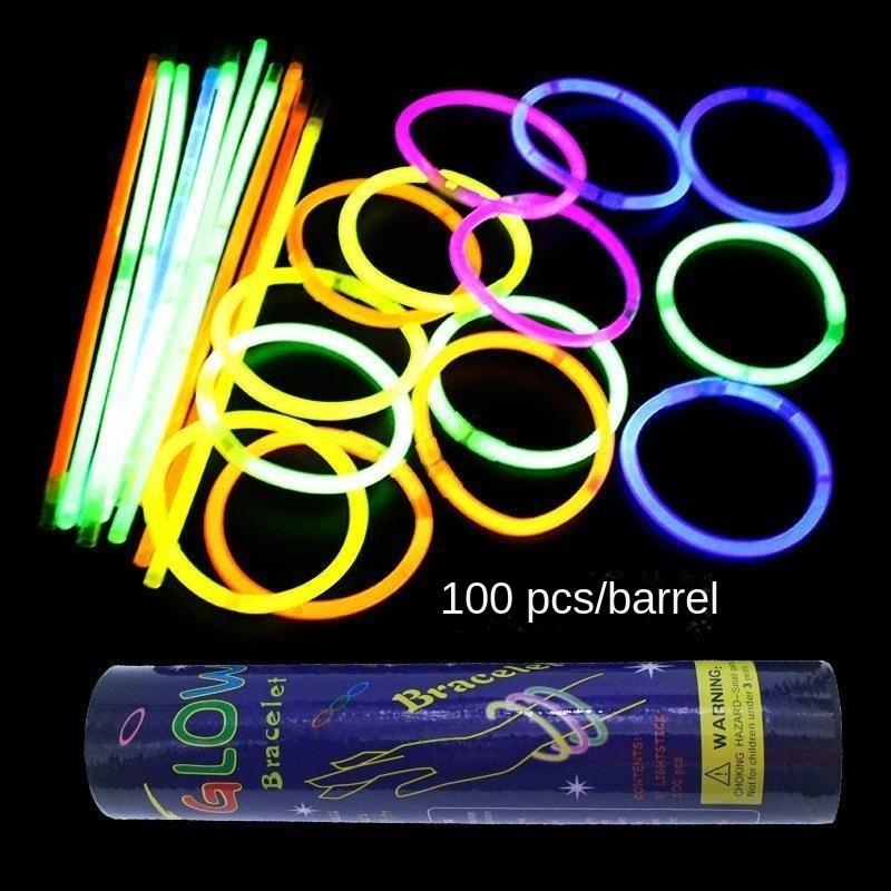 100Pcs 20cm Glow Sticks DIY Concert Stage Show Fluorescent Prop Creative Night Glow Bracelets