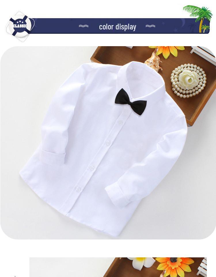 Детский комплект одежды: Белая рубашка с длинным рукавом, черные длинные брюки, хаки длинные брюки и белая рубашка с коротким рукавом для мальчика