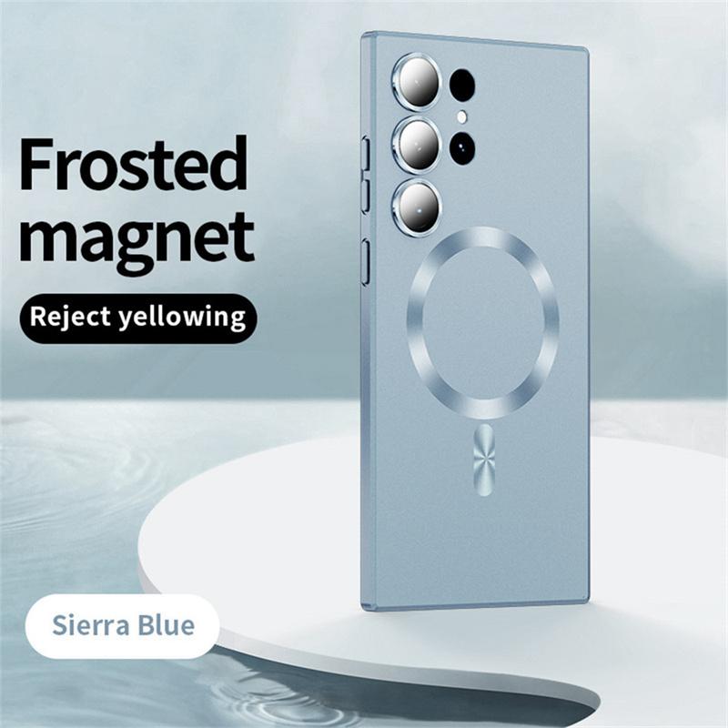 Матовые чехлы для телефонов с магнитной беспроводной зарядкой Magsafe для Samsung S25 S24 S22 S23 Ultra S24 S25 Plus Ударопрочный чехол