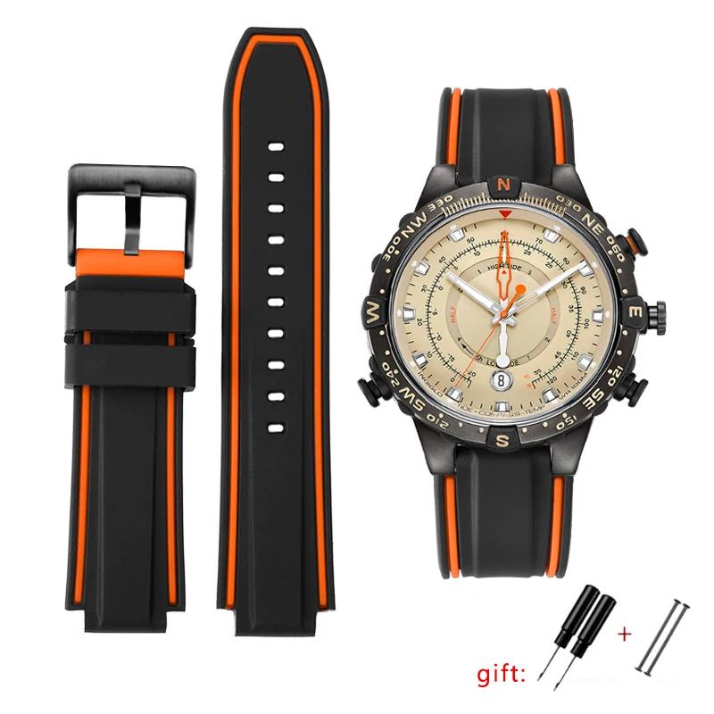 Силиконовый ремешок Для Timex E-tide Compass T2n720 T2n721 Tw2t76300 Tw2t76500 T45601 Резиновый мужской ремешок для часов Спортивный ремешок бесплатный инструмент