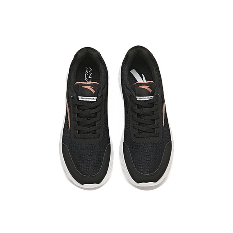 Anta Running Series Non-Slip Wear-Resistant Breathable Lightweight Low-Top Running Shoes Women Sneakers Black Gold 922115571-3