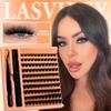 Набор для наращивания ресниц DIY из 120 штук Пушистые пучки ресниц Набор отдельных ресниц с клеем, фиксатором и пинцетом для ресниц Макияж дома