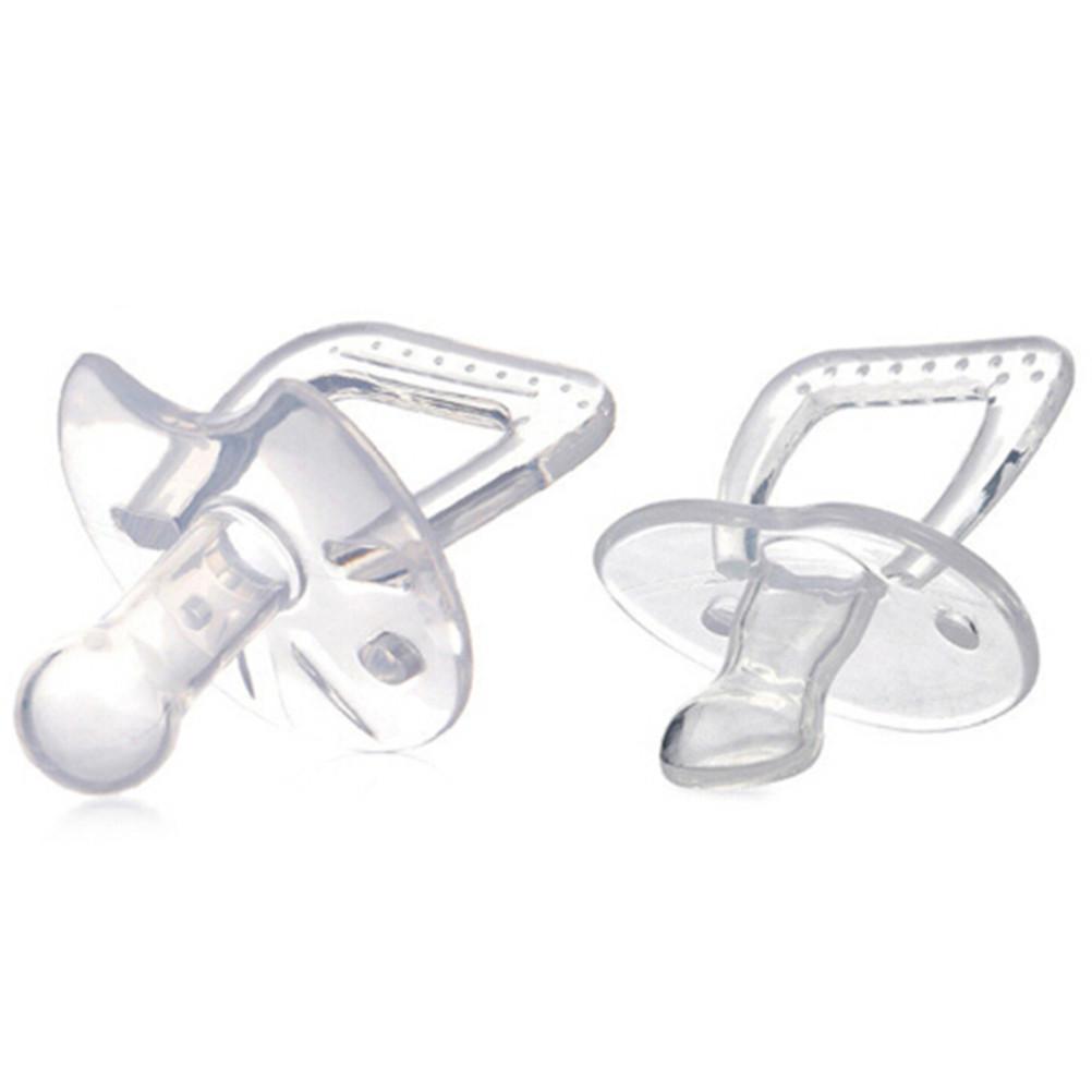 Простая прозрачная безопасная силиконовая пустышка для младенцев и малышей, плоская круглая соска