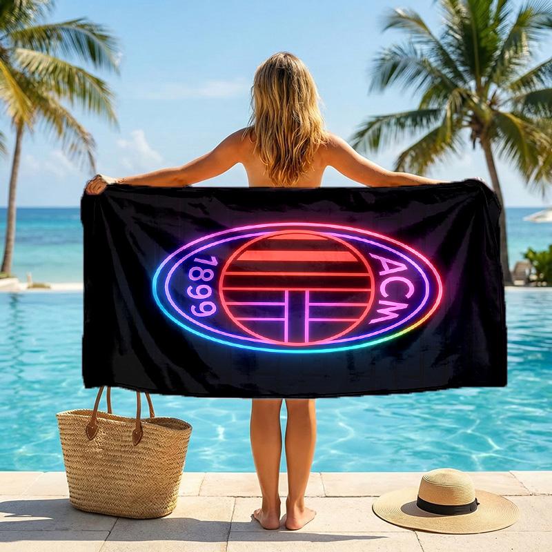 AC Milan Beach Towel Soft Microfiber Summer Towel Quick Dry Absorbent Towel for Beach Swimming Pool Travel