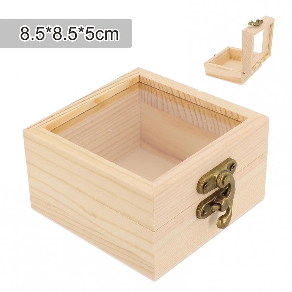 Personalizable Wooden Square Box for Crafts Gifts and Jewelry Storage