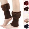 Winter Womens Ladies Knitted Boot Cuffs Fur Knit Toppers Boot Socks Leg Warmers