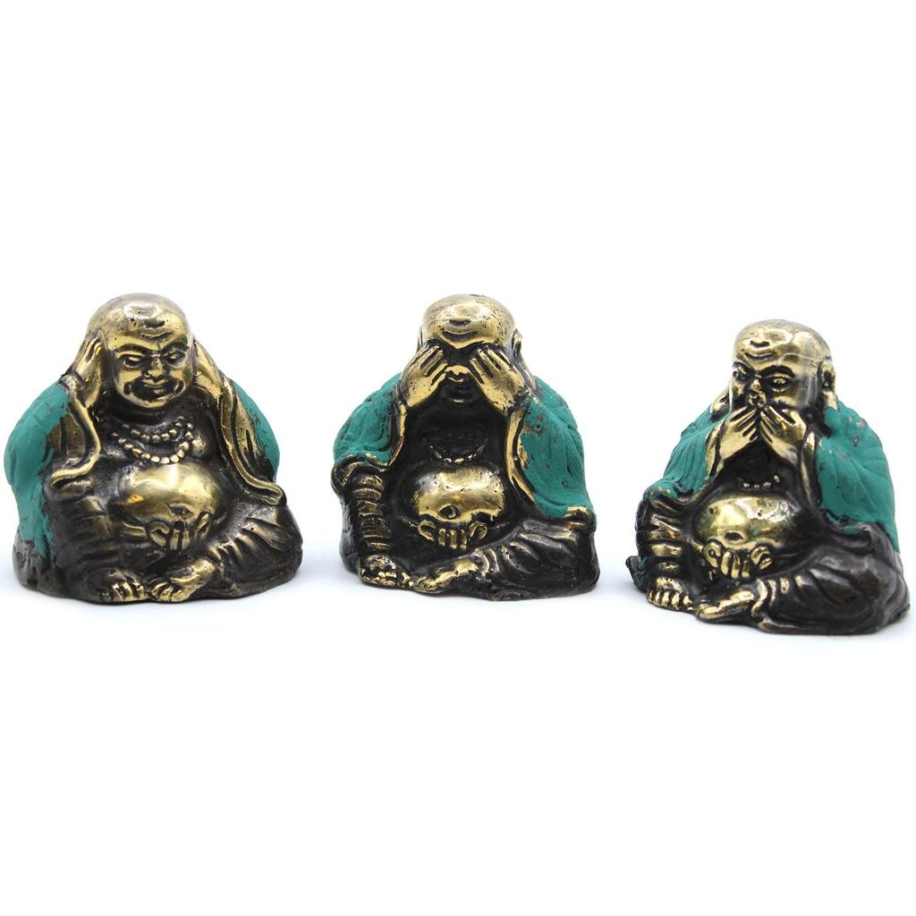 Brass Buddha Statues 3-Piece Set See No Evil