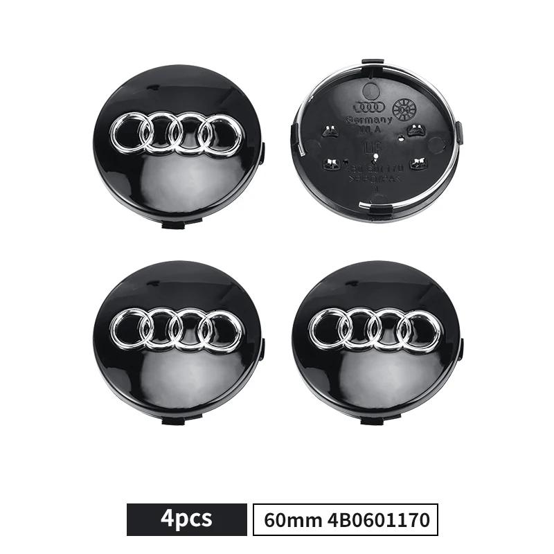 For Audi A5 60/61/68/69mm Badge Car Wheel Center Hub Cap Covers Auto Rim Cover For Audi A8 A5 A6 C5 C6 C7 A7 A1 A3 A4 B5 B6 B7 Q3 Q5 Q7 TT