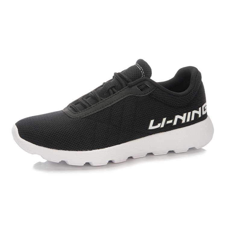 Li-Ning Удобная ткань амортизирует нескользящие износостойкие дышащие легкие низкие кроссовки для бега женские кроссовки черный белый ARJL008-2