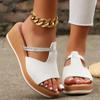 Fashion 2024 Trend Casual Beach Thick-soled Slippers New Wedge Heel Non-slip Sandals Fashionable Open Toe Women's Shoes Plus Size 43