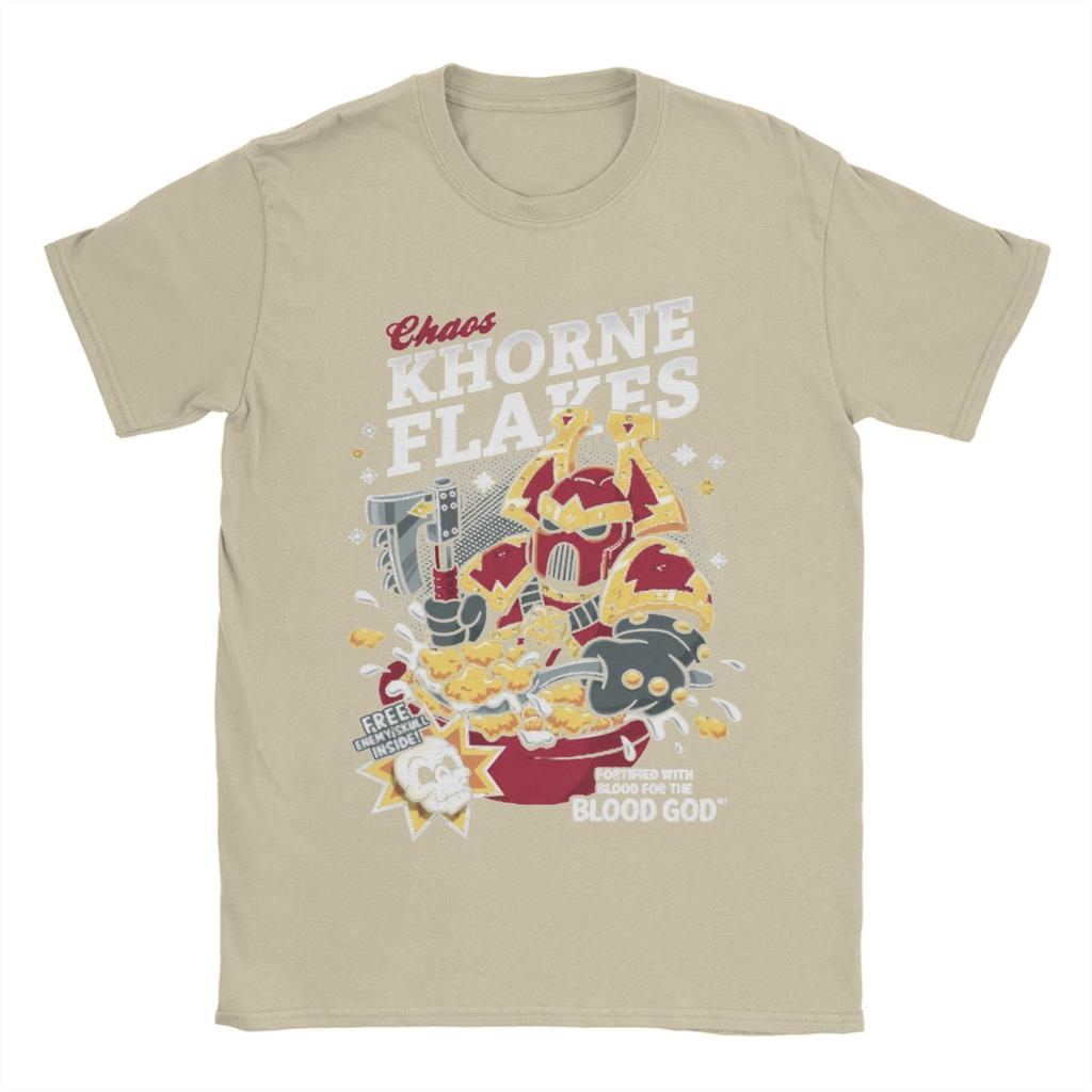 Chaos Khorne Flakes Merch Футболки унисекс Хлопковая футболка Графический принт W-Warhammered 40k Футболка Одежда