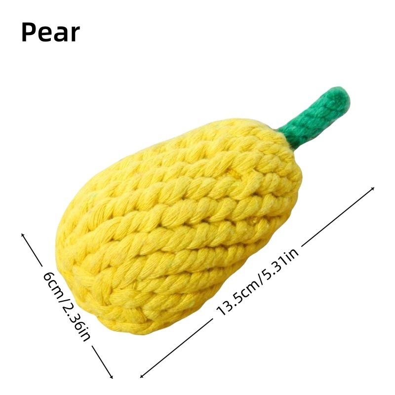 Ручная knotted игрушка для питомцев, собака и кошка, форма фрукта, жевательные игрушки для собак, игрушки из хлопковой веревки для комнатных собак, игрушки для кошек, аксессуары для собак