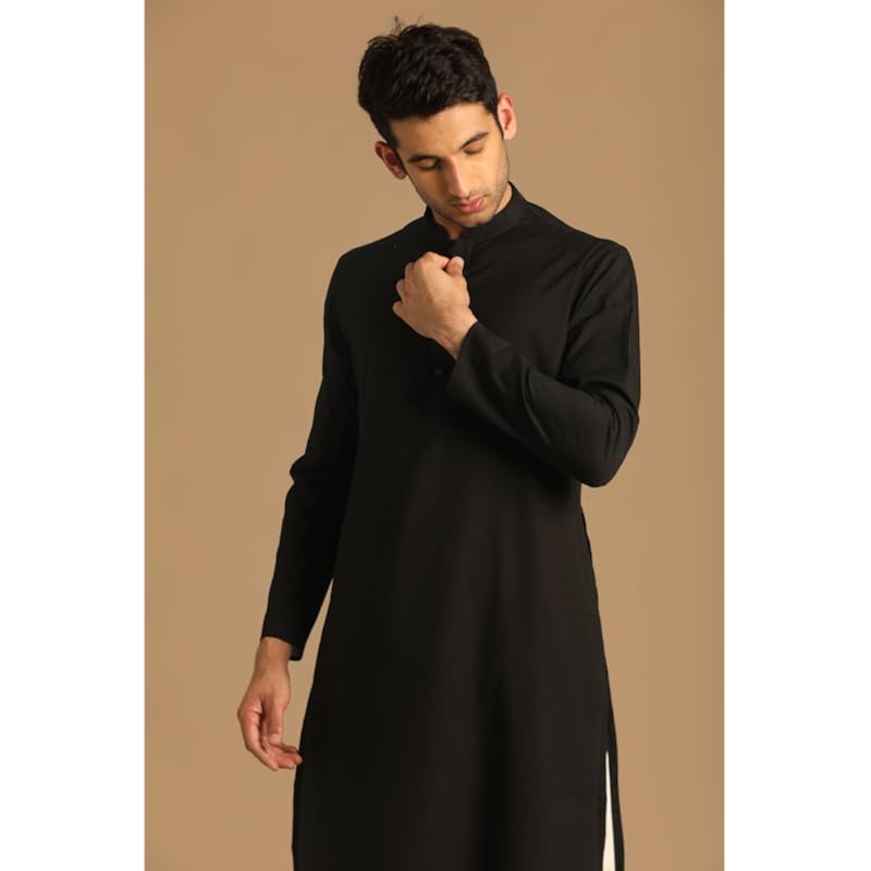Повседневная черная курточка Manyavar для мужчин (L)
