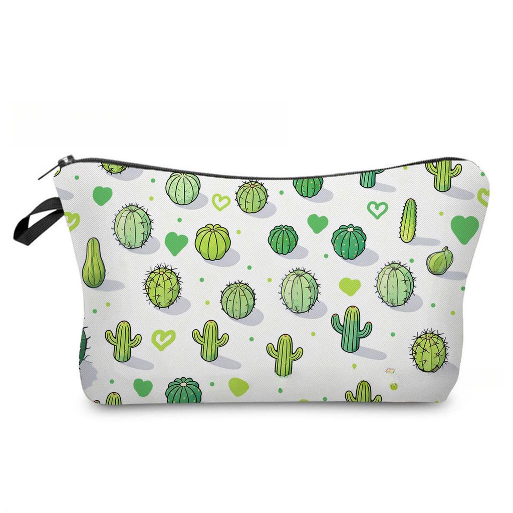 Женская косметичка с принтом кактуса Органайзер для туалетных принадлежностей Дорожный кейс для хранения 6880