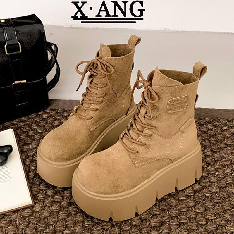 Cowhide Version Martin Boots Children's Models In the Autumn of 2025 New Thick-soled Height-increasing and Thin Small Short Boots Rhubarb Boots