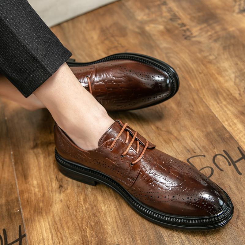 Мужские формальные туфли на платформе Оксфорд для мужчин, итальянские модельные туфли, свадебные роскошные модные кожаные туфли с острым носком, большой размер