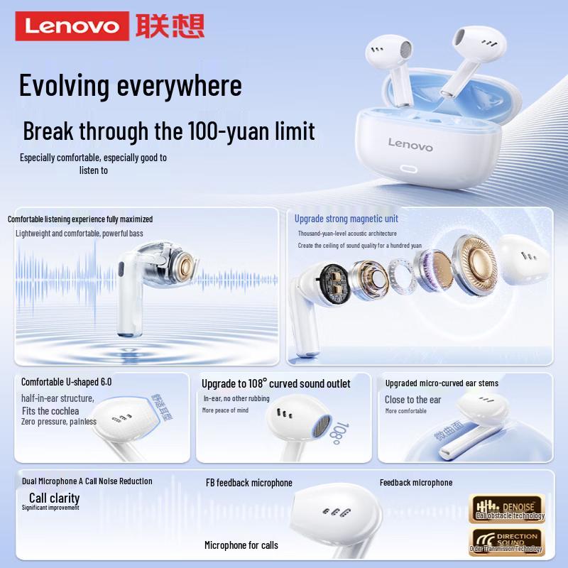Lenovo Полностью беспроводные Bluetooth-наушники EA175