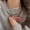Durable Titanium Steel Cuban Chain Necklace: Unisex, Thick Clavicle Chain, All-Match Accessory