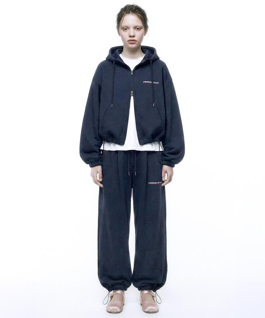 PRINOAR Small Sport String Single-Pleat Wide Pants - Navy