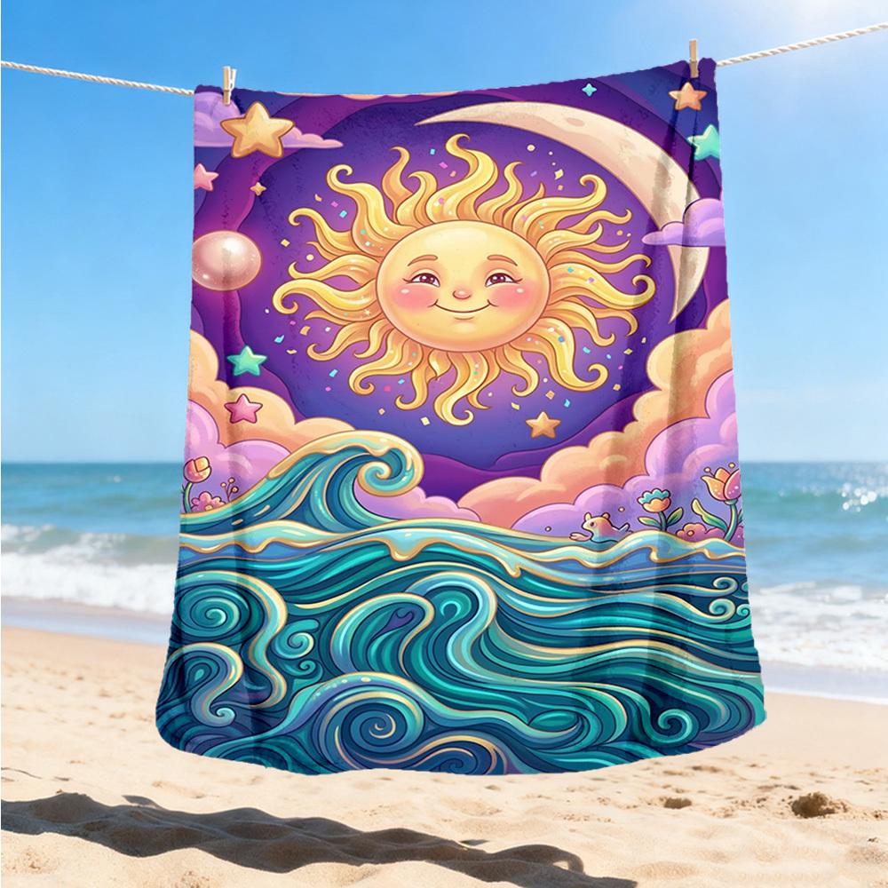 1pc Sun OceanOutdoor Blanket, Soft And Comfortable Blanket, Casual Warm Outdoor Blanket, Good Birthday Gift yy260328083