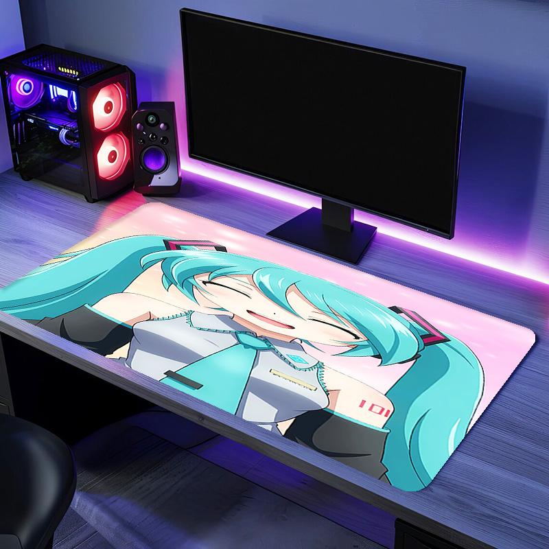 Коврик для мыши Hatsune Miku - Нескользящая резиновая основа, Гладкая поверхность для работы, игр, офиса и домашнего использования, Настольный коврик для мыши