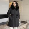 Coat for Women Cotton Jacket Female Winter Thickened Warm Long Jacket Casual Plush Coat Women Warm Loose Large Fur Collar Coat Jacket