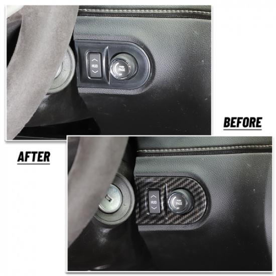 Headlight Switch Button Cover Trim Frame For Chevy Camaro 2010-2015 Carbon Fiber