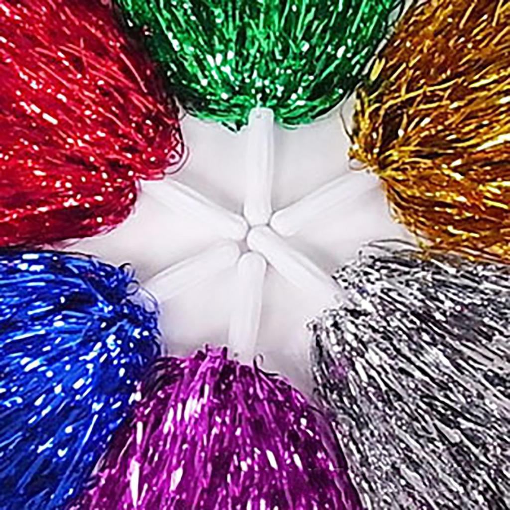 1PCS Cheerleading Pom Poms With Straight Handle Cheering Props For Aerobics Dancing School Sports Game