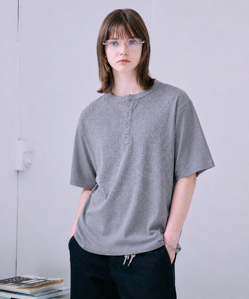 Nasyujeueol [2 шт.] Обычная вафельная футболка-henley с коротким рукавом, 3 цвета