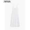 Zaprha 2025 Новинка Поплиновая юбка миди Минималистичное элегантное белое платье-слинг чистого желания длинное 3474534