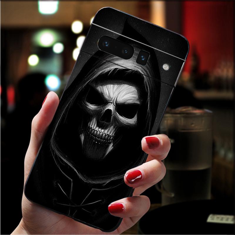 Phone Case For Google Pixel 10 9 Pro XL 9A 8 7 6 Pro Pixel 8A 7A 6A Pixel 8 7 6 5 Grim reaper skull skeleton